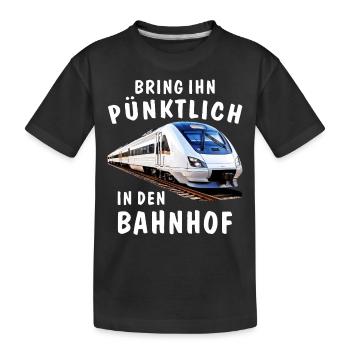 TRAIN AMENEZ-LE À LA GARE À L’HEURE - T-shirt bio Premium Enfant - noir - Devant
