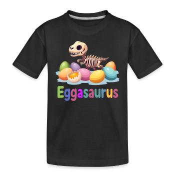 Eggasaurus Ostern Stegosaurus Dinosaurier Kleinkin - Kinder Premium Bio T-Shirt - Schwarz - Vorne