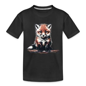 Fuchs Füchse Füchsin - Kinder Premium Bio T-Shirt - Schwarz - Vorne