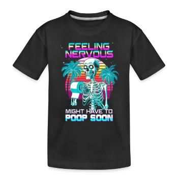 SCI, squelette, caca, humour, intestin irritable, syndrome - T-shirt bio Premium Enfant - noir - Devant