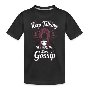 Creepy doll collector - Kids' Premium Organic T-Shirt - black - Front