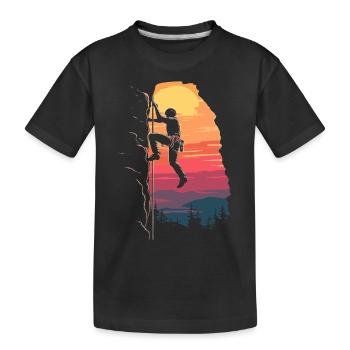 Escalade à la limite : bloc au lever du soleil - T-shirt bio Premium Enfant - noir - Devant