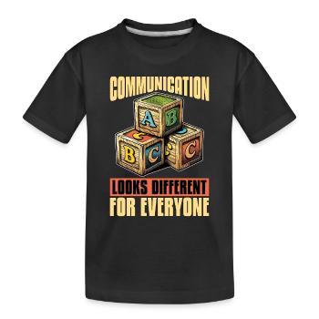 Orthophonie Communication Looks Kinésithérapeute - T-shirt bio Premium Enfant - noir - Devant