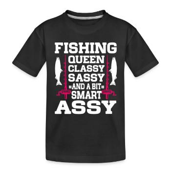 Conception de pêche Fish Lover Fisherman - T-shirt bio Premium Enfant - noir - Devant