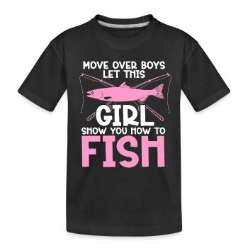 Conception de pêche Fish Lover Fisherman - T-shirt bio Premium Enfant - noir - Devant