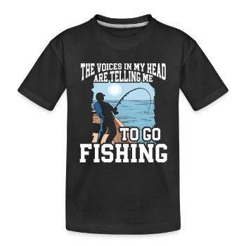 Conception de pêche Fish Lover Fisherman - T-shirt bio Premium Enfant - noir - Devant