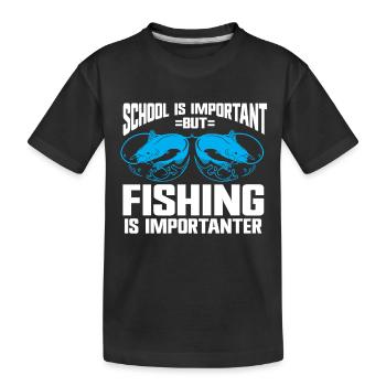 Conception de pêche Fish Lover Fisherman - T-shirt bio Premium Enfant - noir - Devant