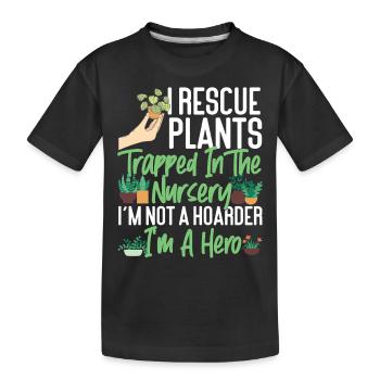 Amoureux des plantes Jardinage I Sauvetage - T-shirt bio Premium Enfant - noir - Devant