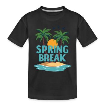 Spring Break Palmen Strand - Kinder Premium Bio T-Shirt - Schwarz - Vorne