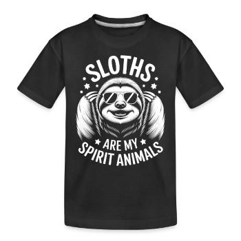Sloth Saying, Sloths, Funny, Sloth Gift - Kids' Premium Organic T-Shirt - black - Front
