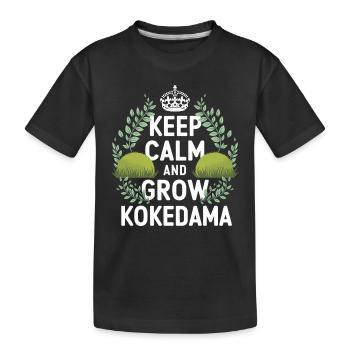 Kokedama Moss Ball Plantes Jardinage Japonais - T-shirt bio Premium Enfant - noir - Devant