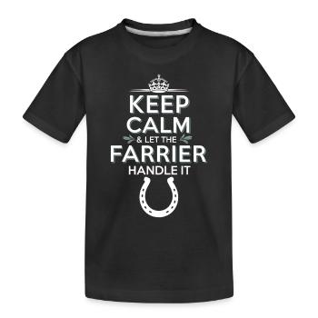 Farrier Horse Hoof Care Specialist Horseshoe - Kids' Premium Organic T-Shirt - black - Front