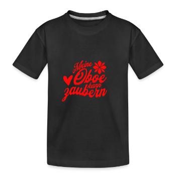 Meine Oboe kann zaubern Orchester Oboist - Kinder Premium Bio T-Shirt - Schwarz - Vorne