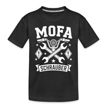 Mofa Schrauber Mechaniker Mofafahrer - Kinder Premium Bio T-Shirt - Schwarz - Vorne
