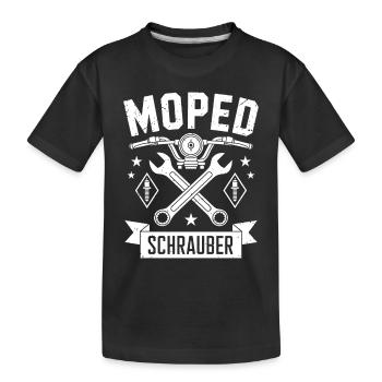 Moped Schrauber Mechaniker - Kinder Premium Bio T-Shirt - Schwarz - Vorne