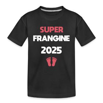 Sister Super 2025 Pregnancy Announcement - Kids' Premium Organic T-Shirt - black - Front