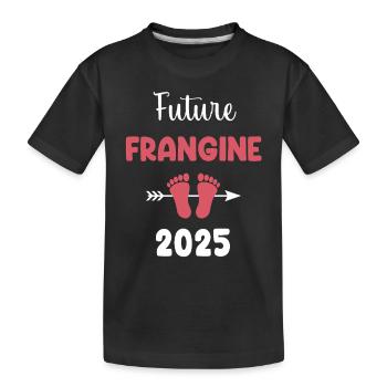 Future Sister 2025 Pregnancy Announcement - Kids' Premium Organic T-Shirt - black - Front