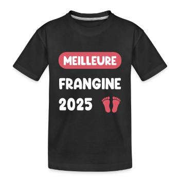 Beste 2025 Schwester Schwangerschaft Anzeige - Kinder Premium Bio T-Shirt - Schwarz - Vorne