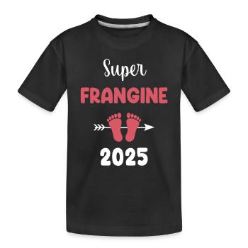 Super Sister 2025 Pregnancy Announcement - Kids' Premium Organic T-Shirt - black - Front