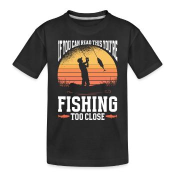 Conception de pêche Fish Lover Fisherman - T-shirt bio Premium Enfant - noir - Devant