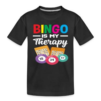 Le bingo est ma thérapie pour les soirées jeux - T-shirt bio Premium Enfant - noir - Devant