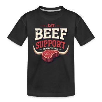 Cattle Rancher Livestock Farmer Ranching Lifestyle - Kids' Premium Organic T-Shirt - black - Front