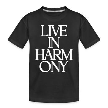 In Harmonie Leben Inspirierendes - Kinder Premium Bio T-Shirt - Schwarz - Vorne