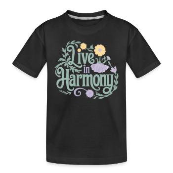 Inspiriere Geistige Zitate: Lebe In Harmonie - Kinder Premium Bio T-Shirt - Schwarz - Vorne