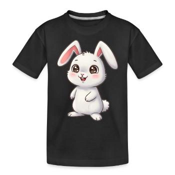 Animal Dessin Animé Lapin - T-shirt bio Premium Enfant - noir - Devant