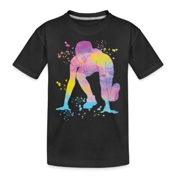 Sprinter Colorsplash Sprintender Sprint - Kinder Premium Bio T-Shirt - Schwarz - Vorne