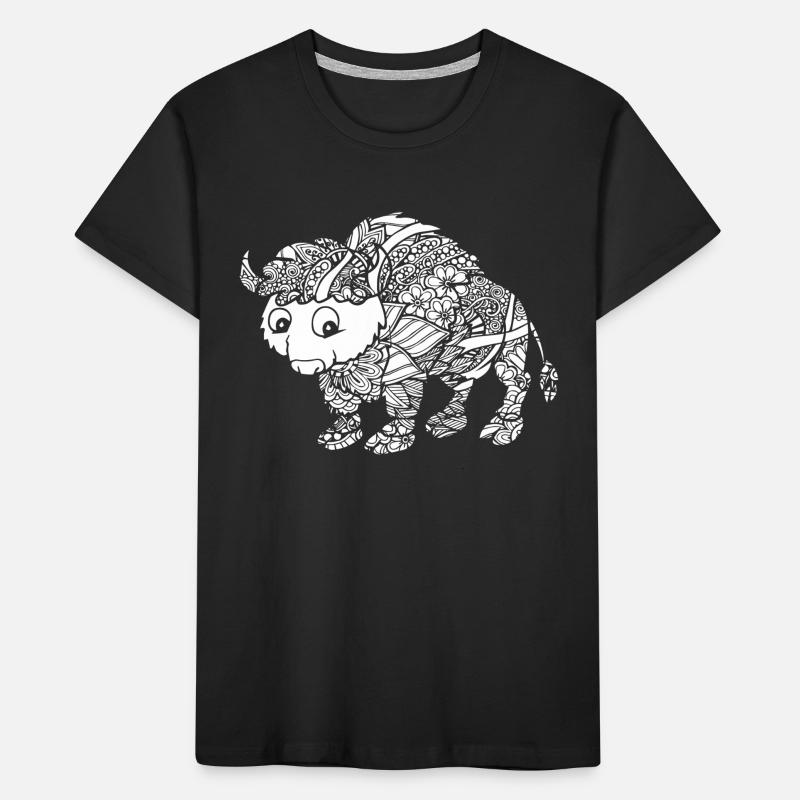 Bison Bison Floral Pattern Kids' Premium Organic T-Shirt