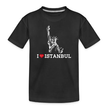 J’aime Istanbul Lover Turquie Statue De La Liberté Jeu De Mots - T-shirt bio Premium Enfant - noir - Devant