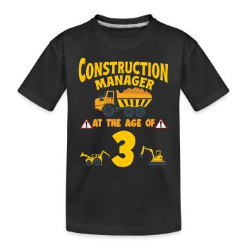 Construction Party 3rd Birthday 3 Years Old truck - Kinder Premium Bio T-Shirt - Schwarz - Vorne