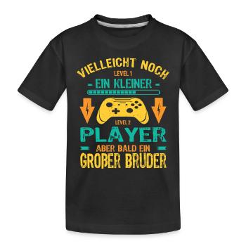Only child complete I'll soon be a big brother - Kids' Premium Organic T-Shirt - black - Front