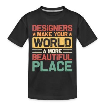 Designer - Kids' Premium Organic T-Shirt - black - Front