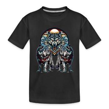 Loup Viking Loups - T-shirt bio Premium Enfant - noir - Devant
