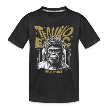 Monkey Energy T-Shirt: Feel the Techno Vibe - Kids' Premium Organic T-Shirt - black - Front