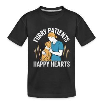 Pelzige Patienten Glückliches Herz Vielseitiges Tier - Kinder Premium Bio T-Shirt - Schwarz - Vorne