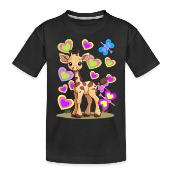 Girafe Girafe Enfant Enfants - T-shirt bio Premium Enfant - noir - Devant