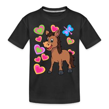 Esel Kinder Kind - Kinder Premium Bio T-Shirt - Schwarz - Vorne