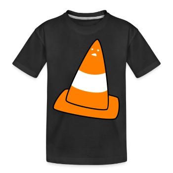 cône de signalisation avec visage - T-shirt bio Premium Enfant - noir - Devant