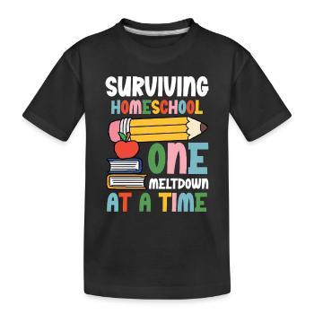 Survivre à l’école à la maison : une panne après - T-shirt bio Premium Enfant - noir - Devant