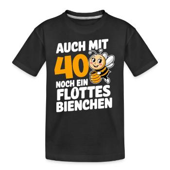 40. Geburtstag 40 Jahre Flottes Bienchen Frau - Kinder Premium Bio T-Shirt - Schwarz - Vorne