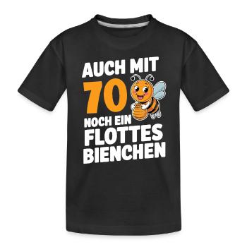 70. Geburtstag 70 Jahre Flottes Bienchen Frau - Kinder Premium Bio T-Shirt - Schwarz - Vorne