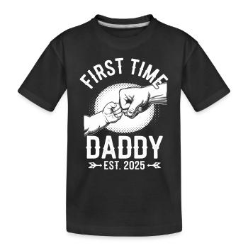 Première fois Papa Est. 2025 - T-shirt bio Premium Enfant - noir - Devant
