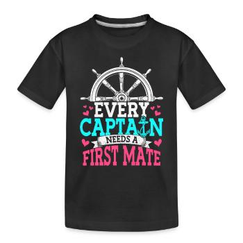 Chaque capitaine a besoin d’un bateau de premier secours - T-shirt bio Premium Enfant - noir - Devant