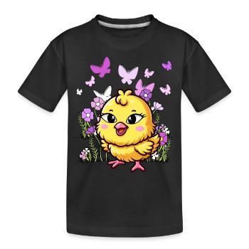 poussin Pâques enfant enfants - T-shirt bio Premium Enfant - noir - Devant
