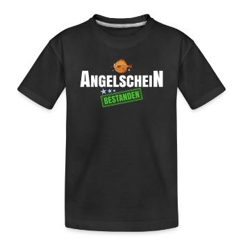 Angelschein Bestanden - Kinder Premium Bio T-Shirt - Schwarz - Vorne