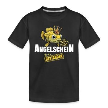 Angelschein Bestanden - Kinder Premium Bio T-Shirt - Schwarz - Vorne