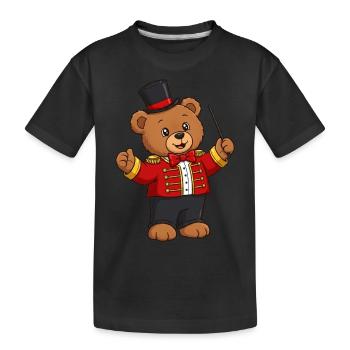 Teddybär Zirkusdirektor - Kinder Premium Bio T-Shirt - Schwarz - Vorne